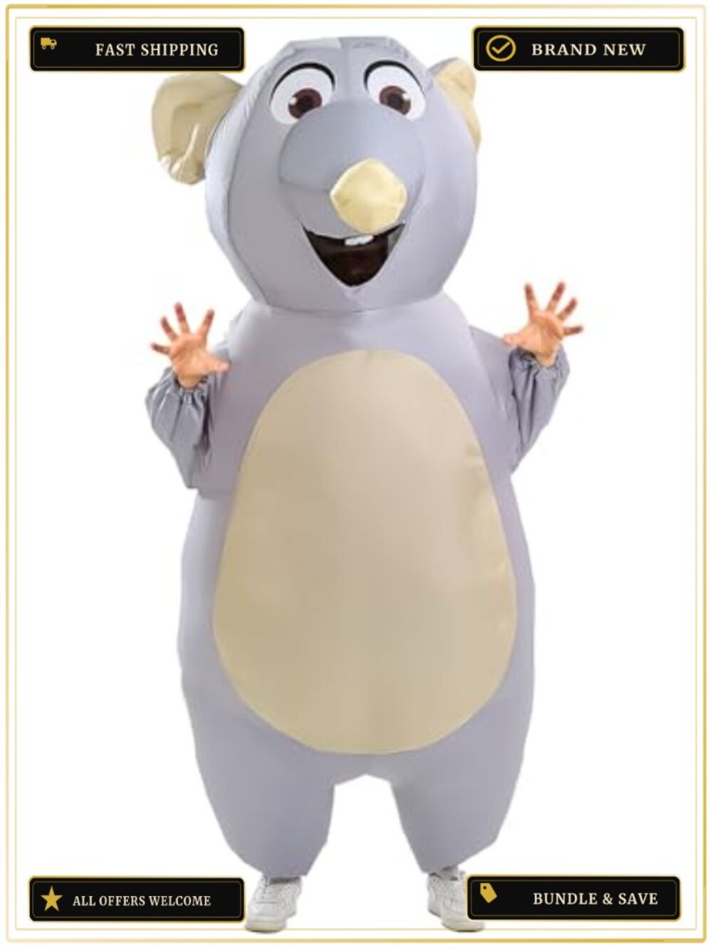 Adult Inflatable Mouse Costume Blow Up Rat Suit Halloween